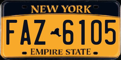 NY license plate FAZ6105