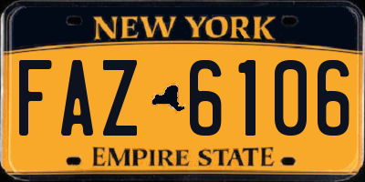 NY license plate FAZ6106