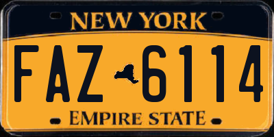 NY license plate FAZ6114
