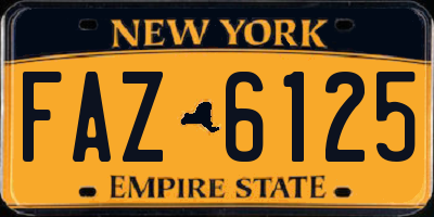 NY license plate FAZ6125