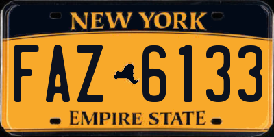NY license plate FAZ6133