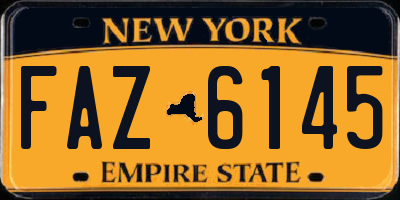 NY license plate FAZ6145