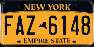 NY license plate FAZ6148