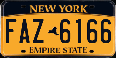 NY license plate FAZ6166
