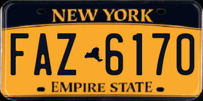 NY license plate FAZ6170