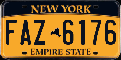 NY license plate FAZ6176
