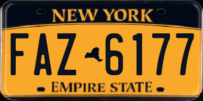 NY license plate FAZ6177