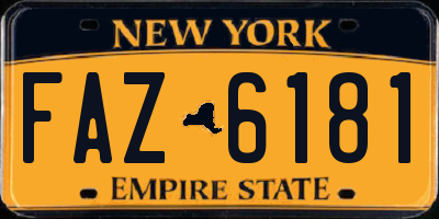 NY license plate FAZ6181