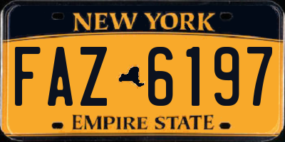 NY license plate FAZ6197
