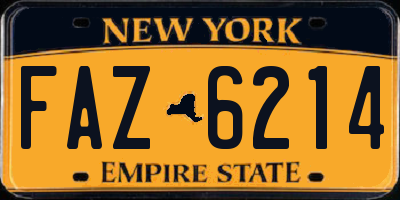 NY license plate FAZ6214