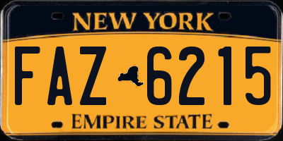 NY license plate FAZ6215
