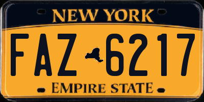 NY license plate FAZ6217