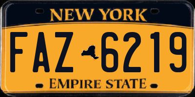 NY license plate FAZ6219