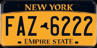 NY license plate FAZ6222