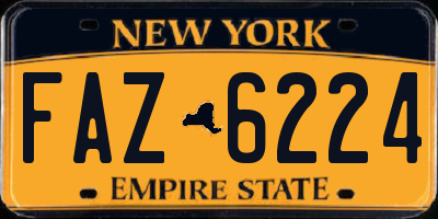 NY license plate FAZ6224
