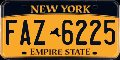NY license plate FAZ6225