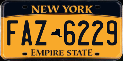NY license plate FAZ6229
