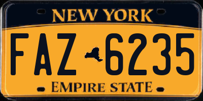 NY license plate FAZ6235