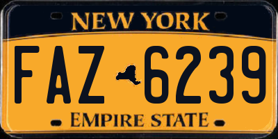 NY license plate FAZ6239
