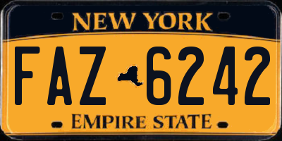 NY license plate FAZ6242