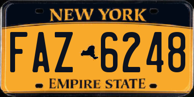 NY license plate FAZ6248
