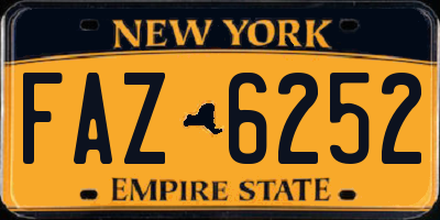 NY license plate FAZ6252