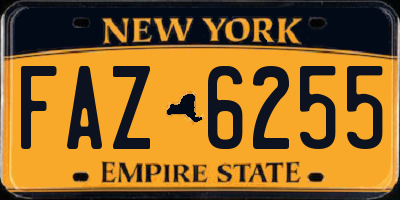 NY license plate FAZ6255
