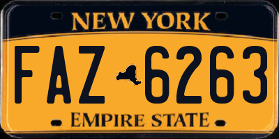 NY license plate FAZ6263