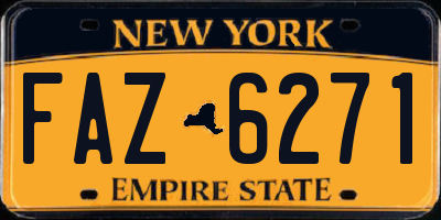 NY license plate FAZ6271
