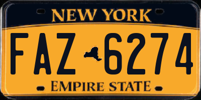 NY license plate FAZ6274