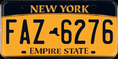 NY license plate FAZ6276
