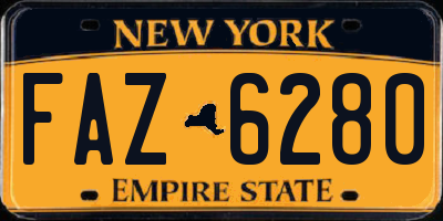 NY license plate FAZ6280