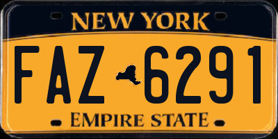 NY license plate FAZ6291