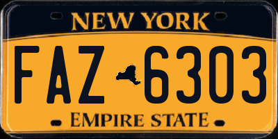 NY license plate FAZ6303