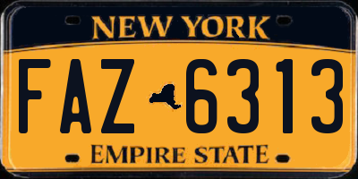 NY license plate FAZ6313
