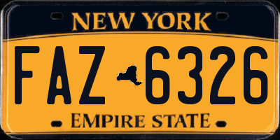 NY license plate FAZ6326