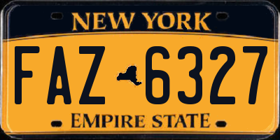 NY license plate FAZ6327