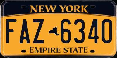 NY license plate FAZ6340