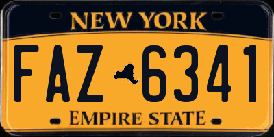 NY license plate FAZ6341