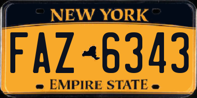 NY license plate FAZ6343