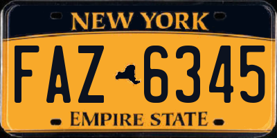 NY license plate FAZ6345