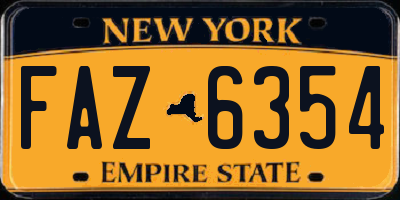 NY license plate FAZ6354