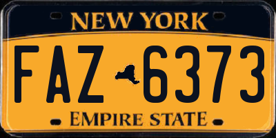 NY license plate FAZ6373