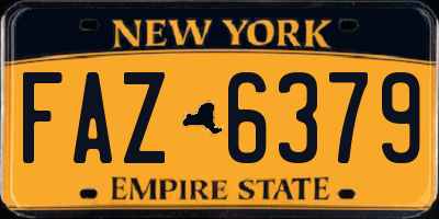 NY license plate FAZ6379