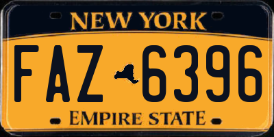 NY license plate FAZ6396