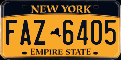 NY license plate FAZ6405