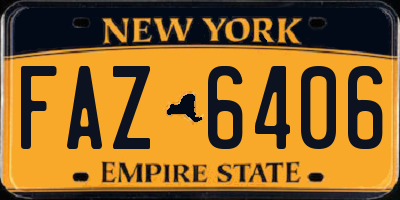 NY license plate FAZ6406