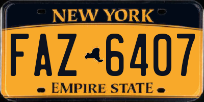 NY license plate FAZ6407