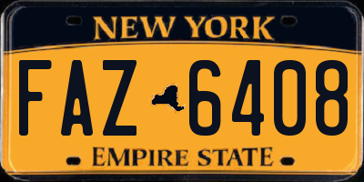 NY license plate FAZ6408