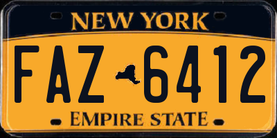 NY license plate FAZ6412